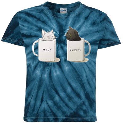 Milk N Coffee Kitties Kids Tie-Dye T-Shirt