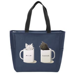 Milk N Coffee Kitties Zip Tote Bag