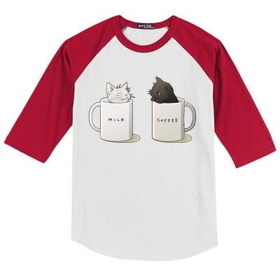 Milk N Coffee Kitties Kids Colorblock Raglan Jersey