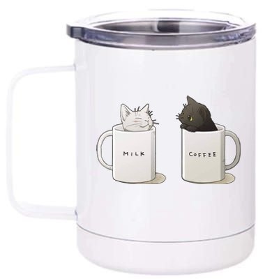 Milk N Coffee Kitties 12 oz Stainless Steel Tumbler Cup