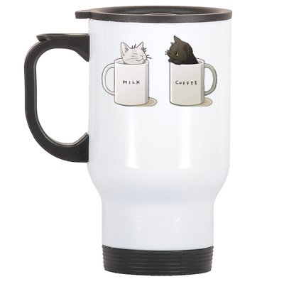 Milk N Coffee Kitties Stainless Steel Travel Mug