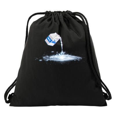 Milky Way Milk Carton Drawstring Bag