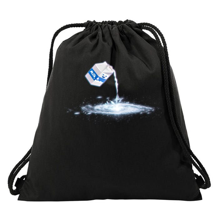 Milky Way Milk Carton Drawstring Bag