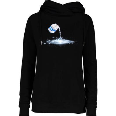 Milky Way Milk Carton Womens Funnel Neck Pullover Hood