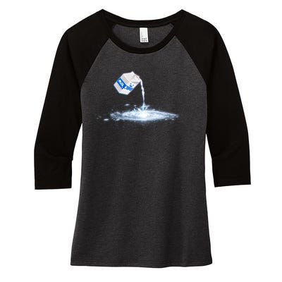 Milky Way Milk Carton Women's Tri-Blend 3/4-Sleeve Raglan Shirt