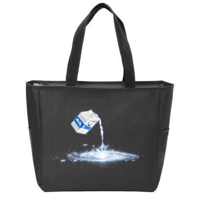 Milky Way Milk Carton Zip Tote Bag