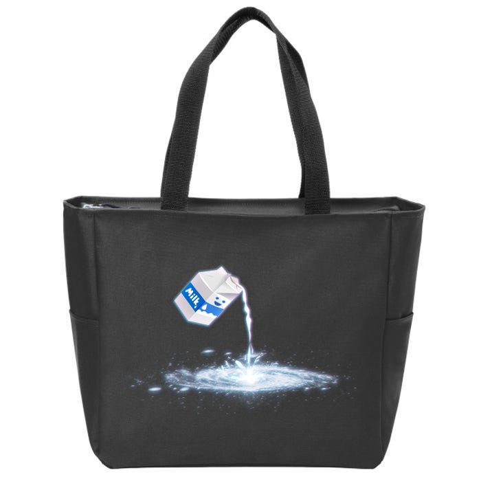 Milky Way Milk Carton Zip Tote Bag