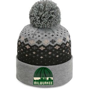 Milwaukee Basketball City Skyline The Baniff Cuffed Pom Beanie