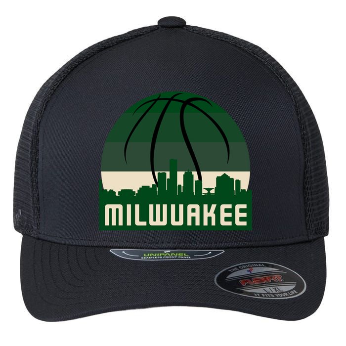 Milwaukee Basketball City Skyline Flexfit Unipanel Trucker Cap