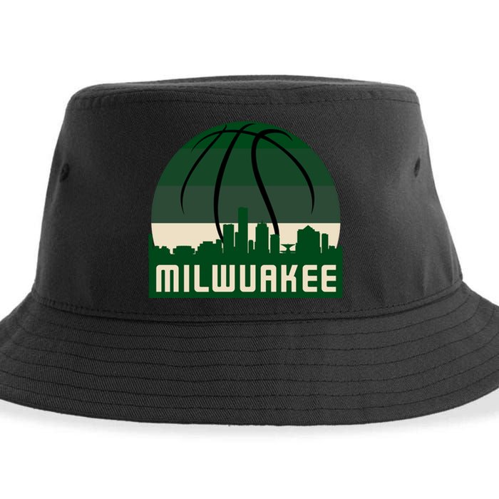 Milwaukee Basketball City Skyline Sustainable Bucket Hat