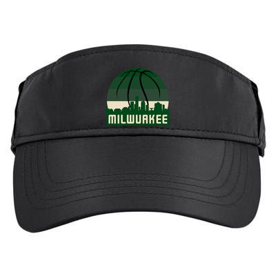 Milwaukee Basketball City Skyline Adult Drive Performance Visor