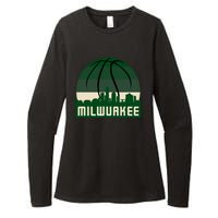 Milwaukee Basketball City Skyline Womens CVC Long Sleeve Shirt