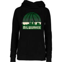 Milwaukee Basketball City Skyline Womens Funnel Neck Pullover Hood