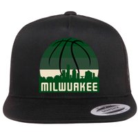 Milwaukee Basketball City Skyline Flat Bill Trucker Hat