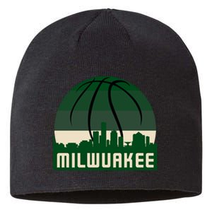 Milwaukee Basketball City Skyline Sustainable Beanie