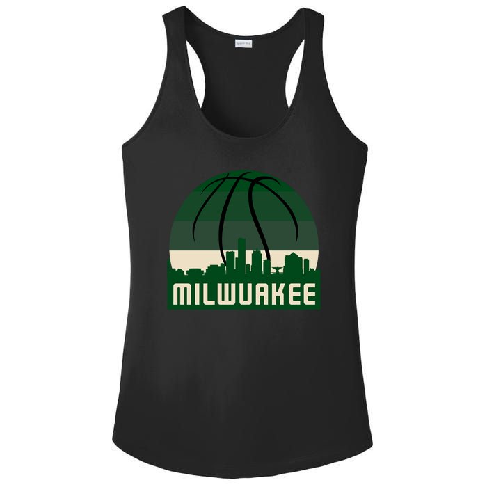 Milwaukee Basketball City Skyline Ladies PosiCharge Competitor Racerback Tank