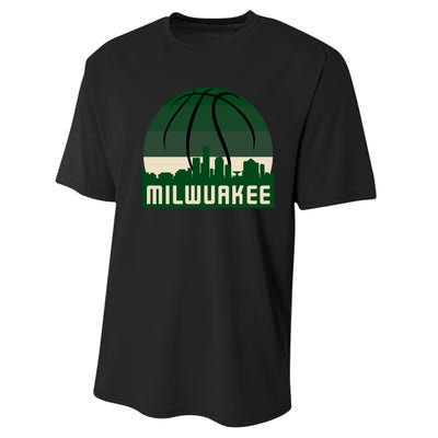 Milwaukee Basketball City Skyline Performance Sprint T-Shirt