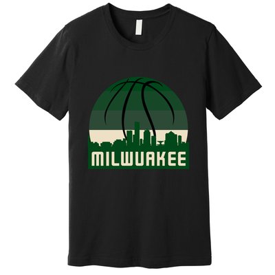 Milwaukee Basketball City Skyline Premium T-Shirt