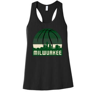 Milwaukee Basketball City Skyline Women's Racerback Tank