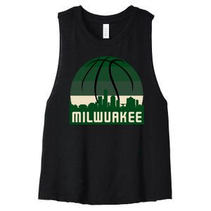 Milwaukee Basketball City Skyline Women's Racerback Cropped Tank