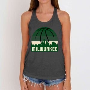 Milwaukee Basketball City Skyline Women's Knotted Racerback Tank