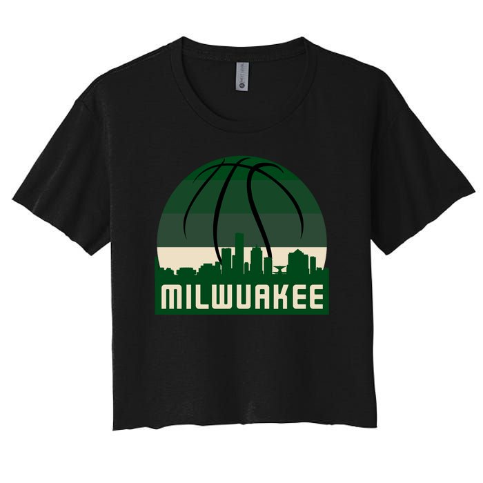 Milwaukee Basketball City Skyline Women's Crop Top Tee