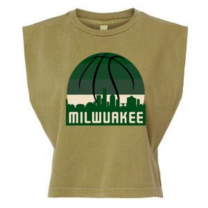 Milwaukee Basketball City Skyline Garment-Dyed Women's Muscle Tee