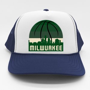 Milwaukee Basketball City Skyline Trucker Hat