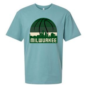 Milwaukee Basketball City Skyline Sueded Cloud Jersey T-Shirt