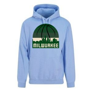 Milwaukee Basketball City Skyline Unisex Surf Hoodie