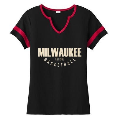 Milwaukee Basketball Classic EST 1968 Ladies Halftime Notch Neck Tee