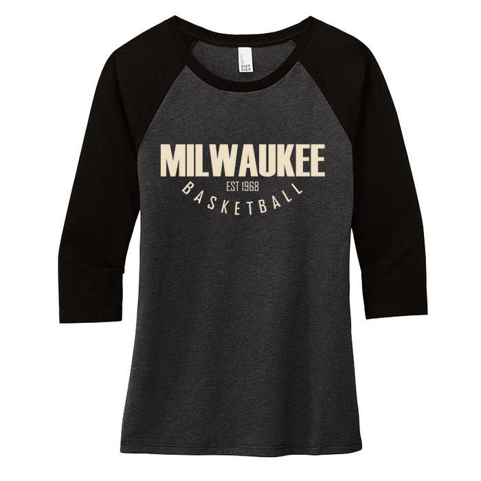 Milwaukee Basketball Classic EST 1968 Women's Tri-Blend 3/4-Sleeve Raglan Shirt