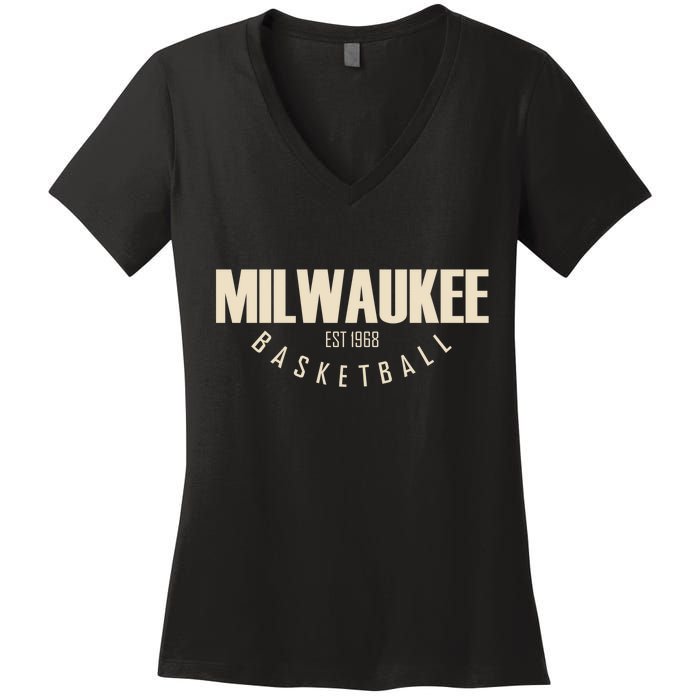 Milwaukee Basketball Classic EST 1968 Women's V-Neck T-Shirt