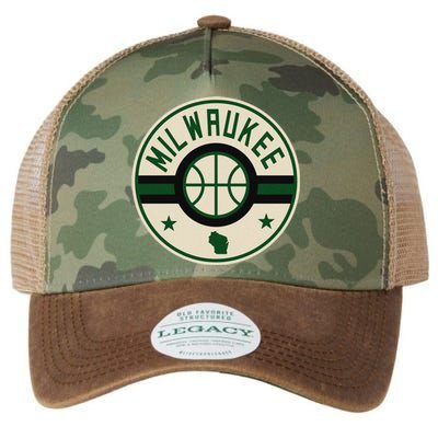 Milwaukee Basketball Stars And Stripes Wisconsin Map Legacy Tie Dye Trucker Hat