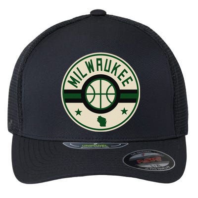 Milwaukee Basketball Stars And Stripes Wisconsin Map Flexfit Unipanel Trucker Cap