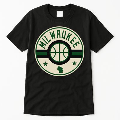 Milwaukee Basketball Stars And Stripes Wisconsin Map Tall T-Shirt