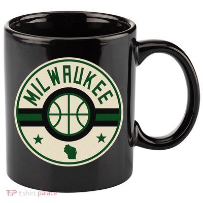 Milwaukee Basketball Stars And Stripes Wisconsin Map 11oz C Handle Ceramic Mug