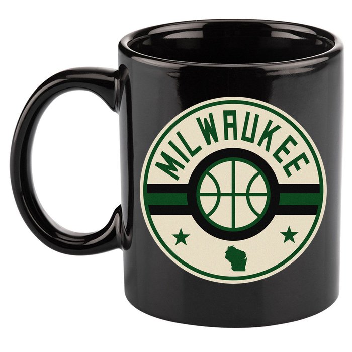 Milwaukee Basketball Stars And Stripes Wisconsin Map 11oz C Handle Ceramic Mug