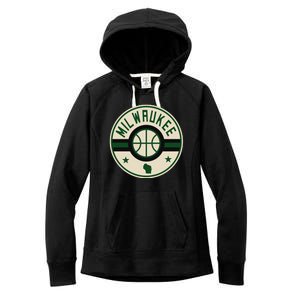 Milwaukee Basketball Stars And Stripes Wisconsin Map Women's Fleece Hoodie