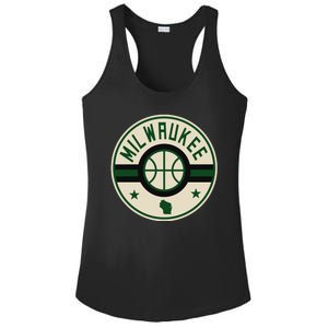 Milwaukee Basketball Stars And Stripes Wisconsin Map Ladies PosiCharge Competitor Racerback Tank