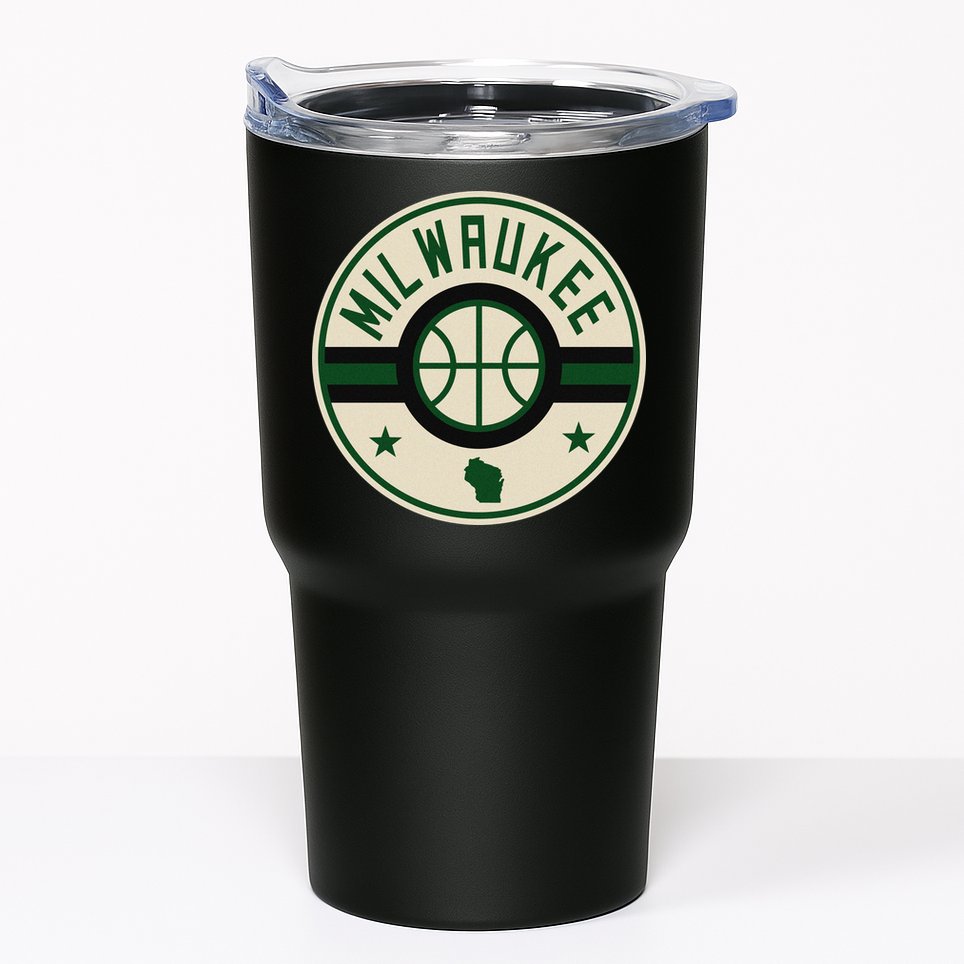 Milwaukee Basketball Stars And Stripes Wisconsin Map Tumbler