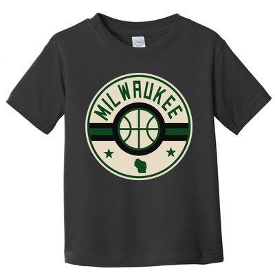 Milwaukee Basketball Stars And Stripes Wisconsin Map Toddler T-Shirt