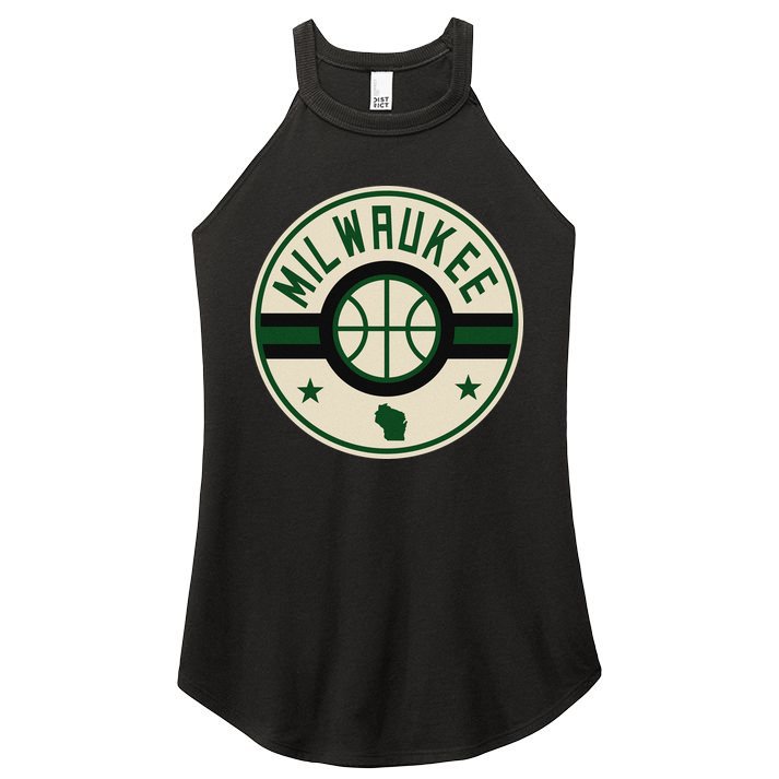 Milwaukee Basketball Stars And Stripes Wisconsin Map Women's Perfect Tri Rocker Tank