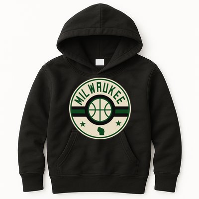 Milwaukee Basketball Stars And Stripes Wisconsin Map Kids Hoodie