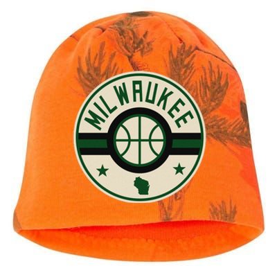 Milwaukee Basketball Stars And Stripes Wisconsin Map Kati - Camo Knit Beanie