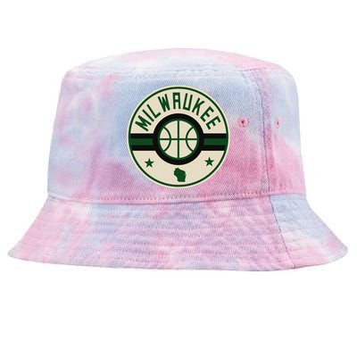 Milwaukee Basketball Stars And Stripes Wisconsin Map Tie-Dyed Bucket Hat