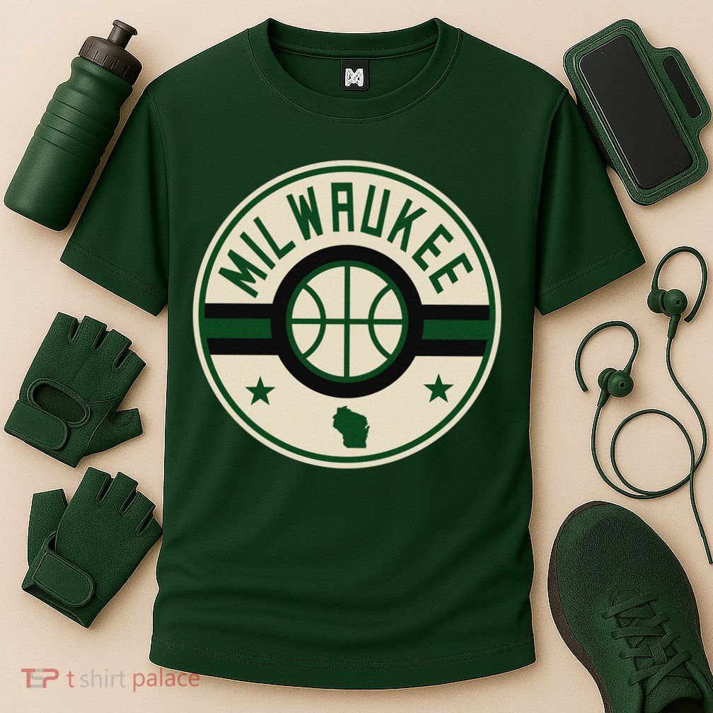 Milwaukee Basketball Stars And Stripes Wisconsin Map Performance Shirt