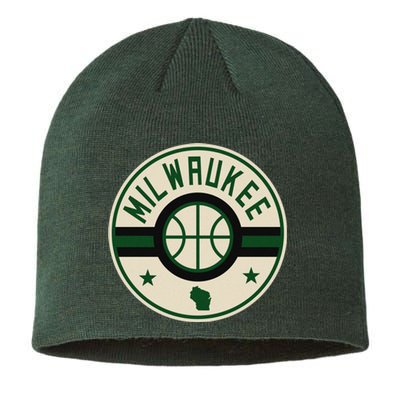 Milwaukee Basketball Stars And Stripes Wisconsin Map Sustainable Beanie