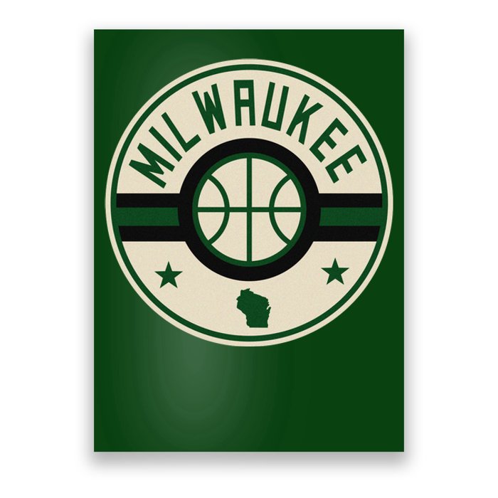 Milwaukee Basketball Stars And Stripes Wisconsin Map Poster