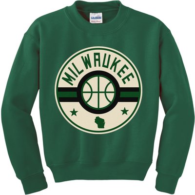 Milwaukee Basketball Stars And Stripes Wisconsin Map Kids Sweatshirt